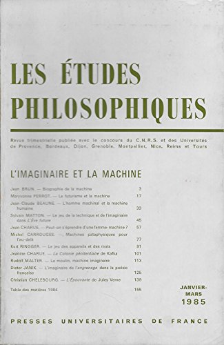 9782130390695: Etudes philosophiques 1985 n 1