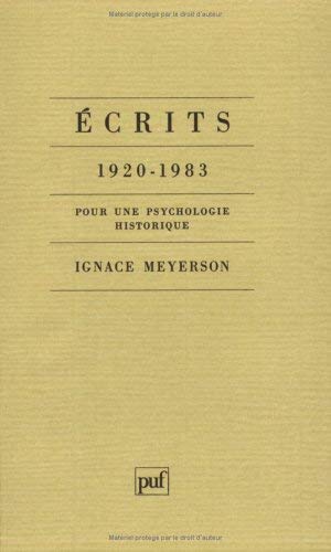 Beispielbild fr Ecrits, 1920-1983: Pour une psychologie historique (French Edition) zum Verkauf von Wonder Book