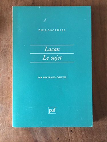 Beispielbild fr Lacan, La Formation Du Concept De Sujet, 1932-1949 zum Verkauf von RECYCLIVRE