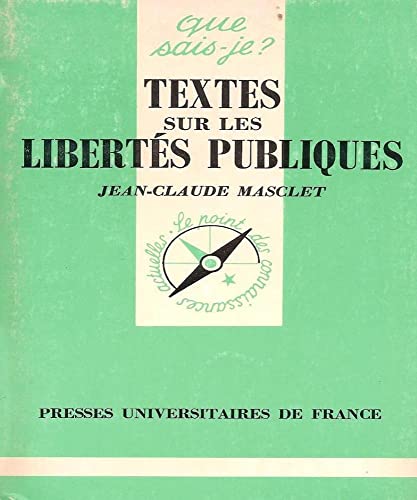 Beispielbild fr Textes sur les liberts publiques zum Verkauf von Librairie Th  la page