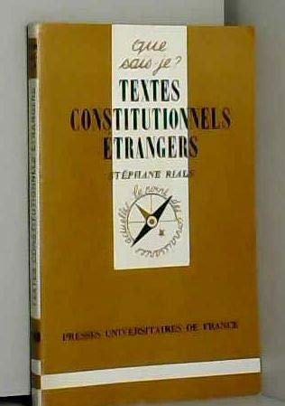 Beispielbild fr Textes constitutionnels trangers zum Verkauf von Chapitre.com : livres et presse ancienne