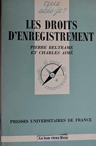 Imagen de archivo de Les droits d'enregistrement a la venta por Librairie La MASSENIE  MONTOLIEU