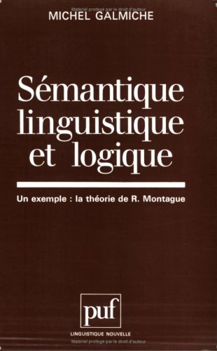 Imagen de archivo de Smantique linguistique et logique a la venta por medimops