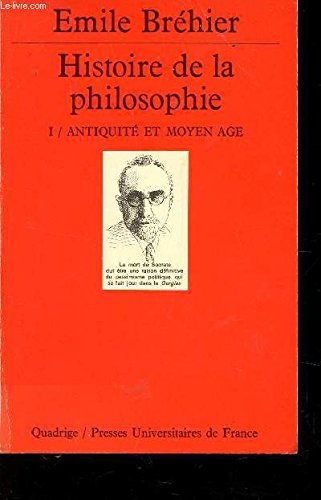 Stock image for HISTOIRE DE LA PHILOSOPHIE. Tome 1 for sale by medimops