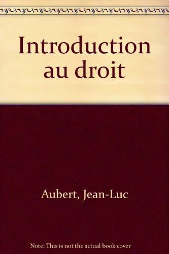 Imagen de archivo de Introduction au droit a la venta por Ammareal