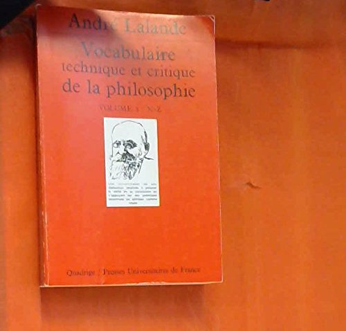 Beispielbild fr Vocabulaire technique et critique de la philosophie Volume 2 : N-Z zum Verkauf von LibrairieLaLettre2