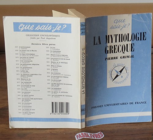 Mythologie grecque (la) (QUE SAIS-JE ?) (9782130446699) by Grimal Pierre