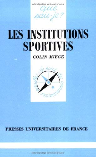 Beispielbild fr Institutions sportives (les) zum Verkauf von WorldofBooks