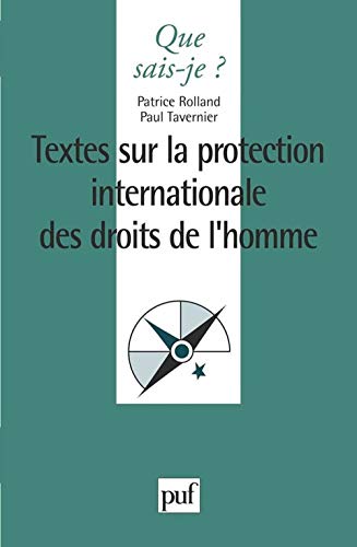 Beispielbild fr La protection internationale des droits de l'homme : Textes zum Verkauf von Ammareal