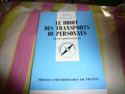 Stock image for Le droit des transports de personnes for sale by medimops