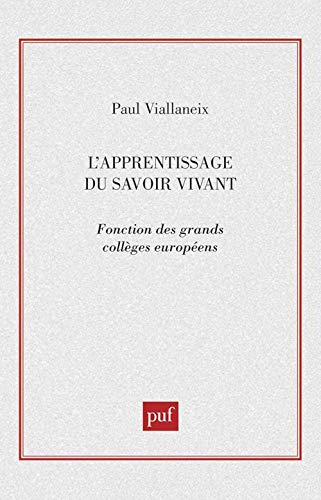 Stock image for L'APPRENTISSAGE DU SAVOIR VIVANT for sale by Librairie rpgraphic