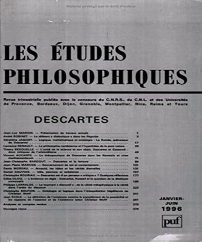 Beispielbild fr Les Etudes philosophiques, 1996, n1-2 : Descartes zum Verkauf von medimops