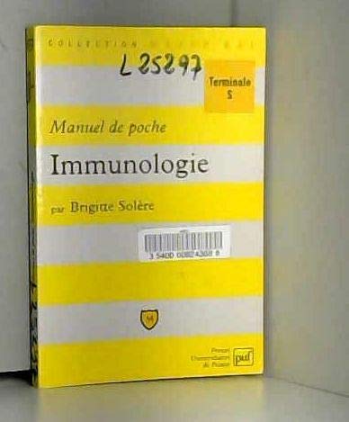 Beispielbild fr Manuel de poche immunologie zum Verkauf von medimops