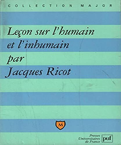 Beispielbild fr Leon Sur L'humain Et L'inhumain zum Verkauf von RECYCLIVRE