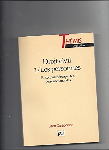 Beispielbild fr Droit civil, tome 1 : Les Personnes zum Verkauf von Ammareal