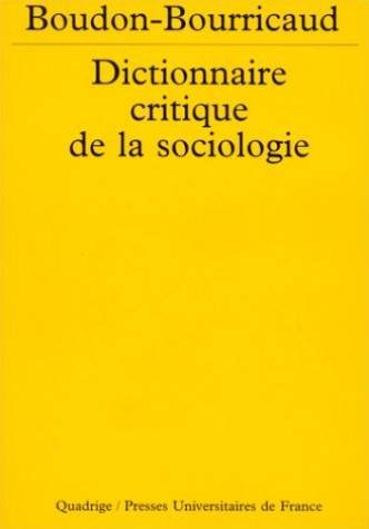 Beispielbild fr Dictionnaire Critique De La Sociologie zum Verkauf von RECYCLIVRE