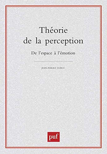 Beispielbild fr Thorie de la perception. : De l'espace  l'motion zum Verkauf von medimops