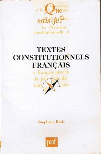 Imagen de archivo de Textes constitutionnels franais a la venta por Ammareal