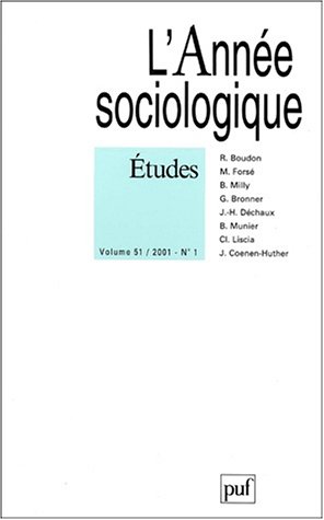 9782130522133: anne sociologique 2001, vol. 51 (1): Varia