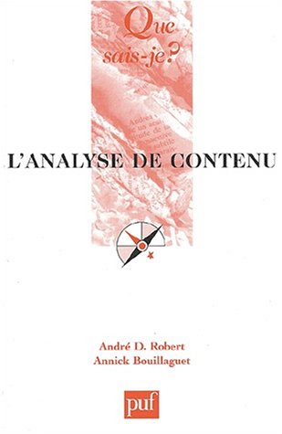 L'analyse de contenu (QUE SAIS-JE ?) (9782130528265) by Bouillaguet, A.; Que Sais-je?