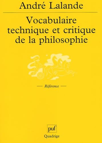 Beispielbild fr Vocabulaire technique et critique de la philosophie zum Verkauf von medimops