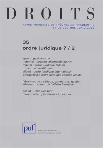 9782130531111: Droits 2002, n 35: L'ordre juridique ? (2)