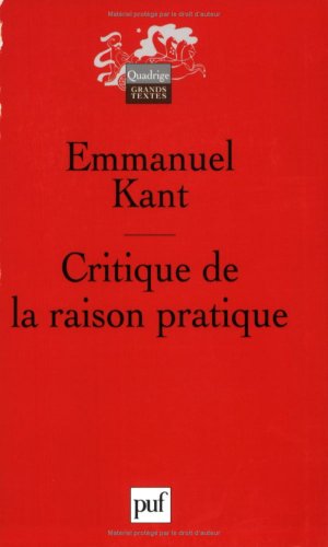 Beispielbild fr Critique de la raison pratique (7eme ed) (QUADRIGE) zum Verkauf von WorldofBooks