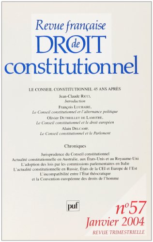 Stock image for RFDC 2004, n 57: Le Conseil constitutionnel 45 ans aprs for sale by Gallix
