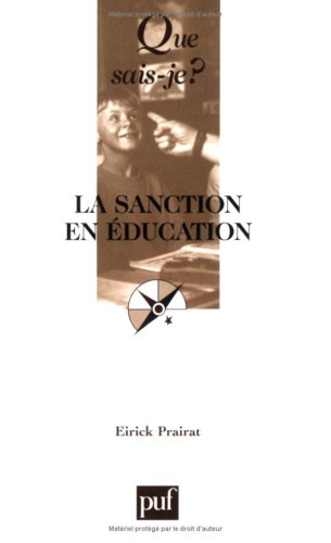 Stock image for La sanction en ducation for sale by Ammareal