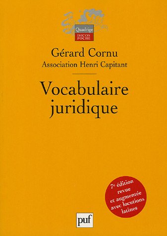 Beispielbild fr Vocabulaire juridique : Association Henri Capitant zum Verkauf von medimops