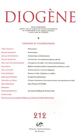 Stock image for Diogne, N 212, Octobre-Dce : Conflits et constitutions for sale by Buchpark