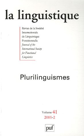 Imagen de archivo de La linguistique, N 41, 2005-2 : Dynamiques des situations de contact a la venta por medimops