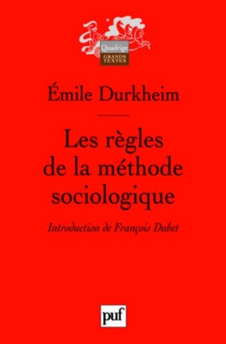 Stock image for Les rgles de la mthode sociologique for sale by medimops