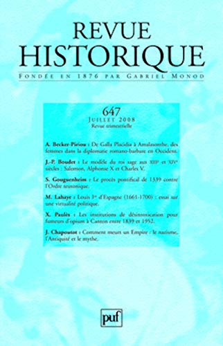 Beispielbild fr Revue historique 2008, n 647 zum Verkauf von Ammareal
