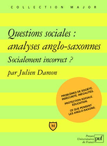 Beispielbild fr Questions sociales : analyses anglo-saxonnes zum Verkauf von Ammareal