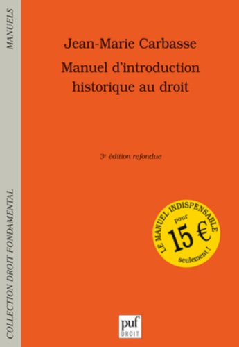 Stock image for Manuel d'introduction historique au droit for sale by Ammareal