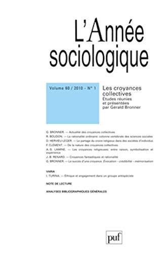 9782130579991: anne sociologique 2010, vol. 60 (1): Les croyances collectives