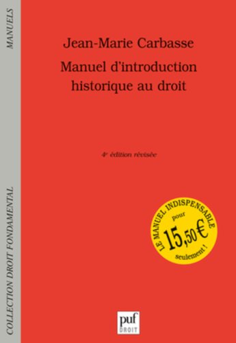 Beispielbild fr Manuel d'introduction historique au droit zum Verkauf von Ammareal