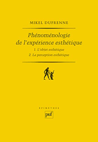 Beispielbild fr Phnomnologie de l'exprience esthtique (2 volumes) zum Verkauf von Gallix