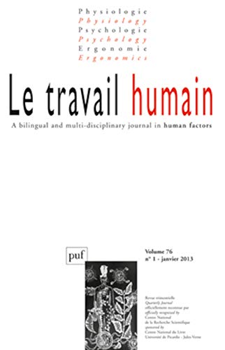 Stock image for Travail humain 2013 vol. 76 n 1 for sale by medimops