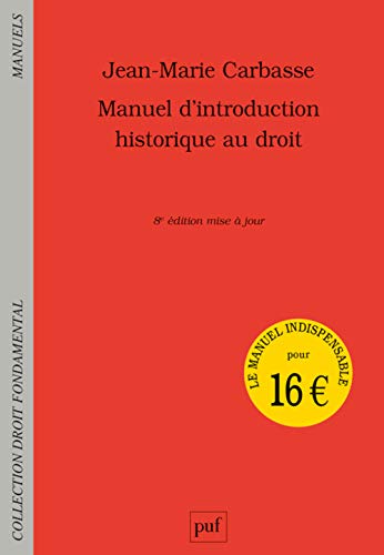 Beispielbild fr Manuel d'introduction historique au droit zum Verkauf von medimops