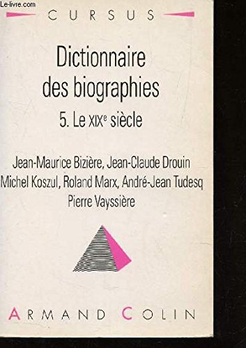 Stock image for Dictionnaire des biographies (Cursus) for sale by Benjamin Books