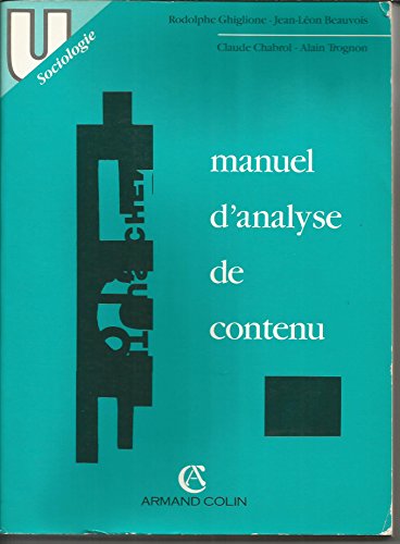 Beispielbild fr MANUEL D'ANALYSE DE CONTENU zum Verkauf von Ammareal