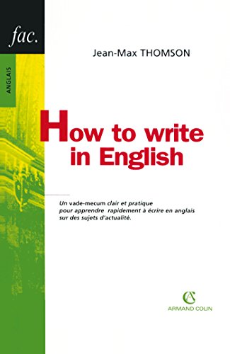 Imagen de archivo de How to write in English a la venta por medimops