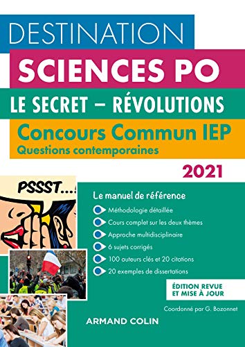 Imagen de archivo de Le Secret, Rvolutions : Concours Commun Iep, Questions Contemporaines 2021 a la venta por RECYCLIVRE