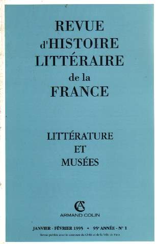 Stock image for litterature et musees (revue d'histoire litteraire de la france n1) for sale by Ammareal