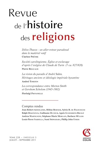 Beispielbild fr Revue de l'histoire des religions - Tome 228 (3/2011) Collectif zum Verkauf von Librairie LOVE
