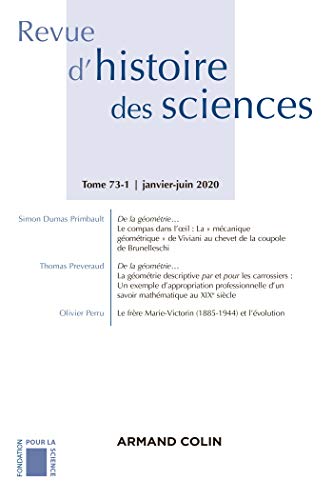 Beispielbild fr Revue d'histoire des sciences 1/2020 Varia: Varia zum Verkauf von Gallix