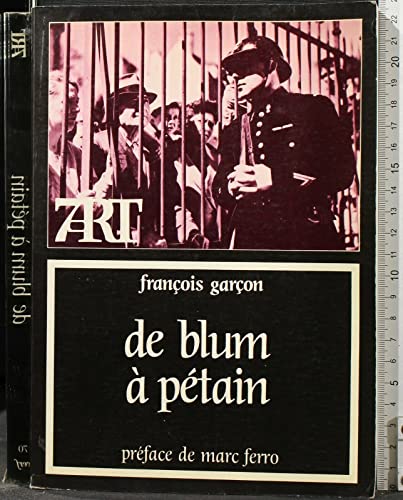 Stock image for De Blum a Petain: Cinema Et Societe Francaise (1936-1944) for sale by Shadow Books