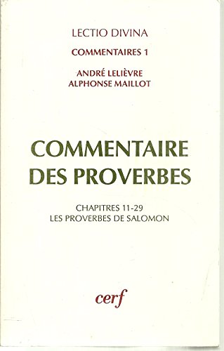 9782204046848: Commentaire des Proverbes, I